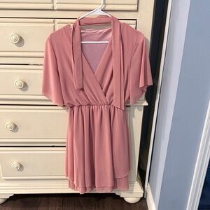 Blush Pink Wrap Dress